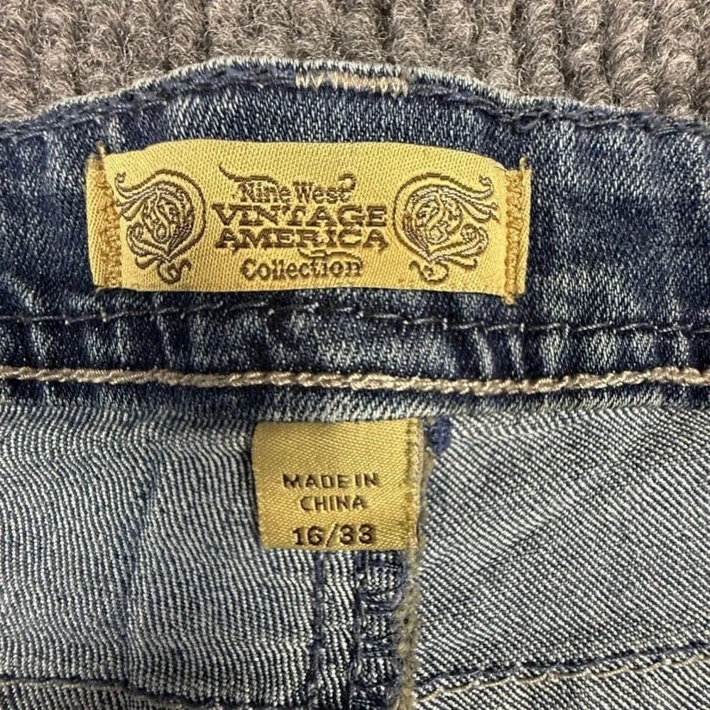 Nine West Vintage America Collection Shine Premium Bootcut Blue Jeans 16R/33